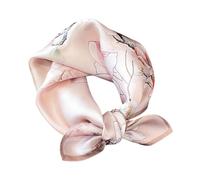Aufeel Women's 100% Pure Mulberry Silk Small Square Scarf - Neckerchief Women - Silk Headscarf - 21" x 21", Pink 6, S