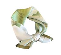 Aufeel Women's 100% Pure Mulberry Silk Small Square Scarf - Neckerchief Women - Silk Headscarf - 21" x 21", Plant, Small