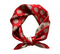 Aufeel Women's 100% Pure Mulberry Silk Small Square Scarf - Neckerchief Women - Silk Headscarf - 21" x 21", Red, Small