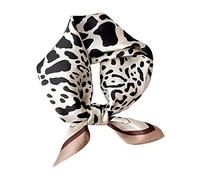 Aufeel Women's 100% Pure Mulberry Silk Small Square Scarf - Neckerchief Women - Silk Headscarf - 21" x 21", Stripe, S