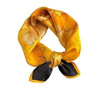 Aufeel Women's 100% Pure Mulberry Silk Small Square Scarf - Neckerchief Women - Silk Headscarf - 21" x 21", Wild Passion, S
