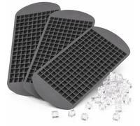 Aufell 3Pcs Mini ice Cube Trays 160 Grids Ice Cube Mold Square Shape Silicone ice Cubes Kitchen Mini Bar Pudding Mould Small Ice Cube Making Tool(3*Black)