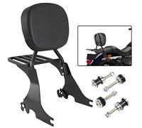 AUFER Motorcycle Passenger Low Backrest Sissy Bar with Back Rest Pad Luggage Rack and Docking Hardware Kits Compatible with for Sportster 883 XL883 1200 XL1200 2004-2024