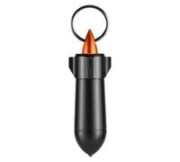 Aufew Tactical Pill Holder, Durable Metal Mini Pill Box with Keyring, Waterproof EDC Vitamin Case for Travel, Outdoor, Daily Use (Rocket Shaped, Matte Grey)