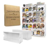 AUFGELD 4 Pack Display Cases for Funko Pop 4 Inch, Pops Storage Shelf in Protective Sleeves, Stackable Storage, Wall Mounted Display Box for Action Figures (3