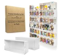 AUFGELD Display Case for 4‘’ Funko Pops, Organizer Shelf for Pops in Protective Sleeves, Stackable Pop Storage, Wallmountable Action Figure Display Box (4 Pops X 4Pack)
