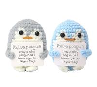 AUFIKR 2 Pcs Plush Penguins, Cute Penguin Stuffed Toys For Positive Gifts, Small 6.5cm Height Penguin Plushies For Girls, Boys & Women