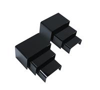 AUFIKR 2 Sets Clear Acrylic Display Risers, Showcase Shelf for Jewelry,Figures, Buffets and Cupcakes (Small, Black)