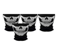 AUFIKR 4 Pairs Skull Face Mask Set Half Ghost Bones Cosplay Costumes for Adult Halloween Dance Costume Party
