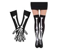 AUFIKR Halloween Socks and Full Finger Gloves Long Arm Gloves for Halloween Dance Costume Party,Cosplay