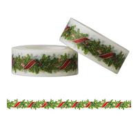 aufodara 2 Rolls 10m x 15mm Washi Tapes Christmas Cute Motifs Masking Tape Decorative Paper Adhesive Tape Stickers Decoration DIY Gift Wrapping Scrapbooking Crafts (Christmas Garland)
