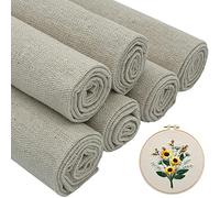 aufodara 4 Pieces Cross Stitch Fabric 50x50cm Needlework Natural Linen Embroidery Fabric Material Aida Cloth for Handmade Sewing Storage Bag Tablecloth Embroidery DIY Craft (6)