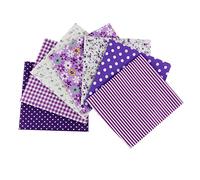 aufodara 7Pcs Different Patterns Cotton Fabric Bundle Squares 50 x 50 cm, Pure Cotton Tissue Cloth Bundles for Sewing Quilting Patchwork DIY Crafts (Purple)