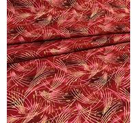 aufodara Cotton Fabric, Sold by the Metre, Printed Pattern, Bronzing Fabrics for Sewing, Crafts, Sewing Fabric, 145 cm Wide (Red, 100 x 145 cm)