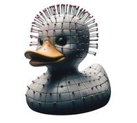 Aufquwk Classic Horror Movie Collectible Duck Figurine, 3.55' ' Character Resin Statue, Weird Halloween Decorations Indoor, Beetlejuices Annabelles Frankensteins Figure Ornament for Halloween Decor