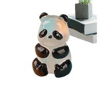 Aufquwk Tiny Glitter Resin Pandas | Animal Figures - Hand-painted Resin Panda Figurines for Family Friends Colleagues