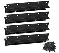 Aufuga L Bracket,Heavy Duty Corner Brace,8 PCS Stainless Steel Corner Bracket,Black Large Angle Brackets, Metal Braces for Wood (8inch)