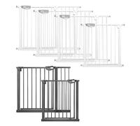 Aufun Children's Stair Safety Gate 180° Two-Way Opening Gate 2,46-2,79ft Wide Door Safety Gate No Drilling Metal Grille for Small Children, Black