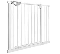 Aufun Safety Gate Pressure Fit Auto Close No Drill Fits 95-105cm White | Baby and Pet Home Safety Use Secure Stair and Doorway Protection Auto Close Double Locking One Hand Opening Hallway Use