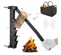 Aufun Wood Splitter Chipping Knife Manual Wall-Mounted Kindling Splitter for Wood, Robust Firewood Splitter with 36 cm Blade, Hand-Stable Firewood Cutter, Storage Bag for Gloves