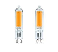 AUFWH (2PCS) Dimmable LED G4 G9 Light Bulb 3W 6W 220V COB Glass LED Lamp Replace 40W 60W Halogen Bulb for Pendant Lighting Fixture Chandelier-G9-6W-220V_Warm White