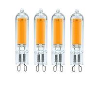AUFWH (4PCS) Dimmable LED G4 G9 Light Bulb 3W 6W 220V COB Glass LED Lamp Replace 40W 60W Halogen Bulb for Pendant Lighting Fixture Chandelier-G9-6W-220V_Warm White