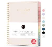 Aug 2026 - Dec 2027 Planner, Forvencer 17 Month Academic Planner 2026-2027, 8.5" x 11", Calendar Planner Weekly and Monthly, Daily Agenda Book, College School Supplies for Student Teacher, A4, Beige