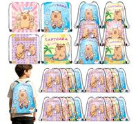 Augacage 24 Pcs Capybara Party Favor Bags Capybara Drawstring Gift Bags Cute Reusable Gift Goodie Bag for Capybara Lovers Birthday Baby Shower Wedding Party Supplies