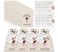 Augacage 24 Set Espresso Martini Hangover Bag Kit Bachelorette Party Hangover Bags Bridal Shower Bags with Gift Tags Cotton Drawstring for Bachelorette Party Favors Wedding Party Favors