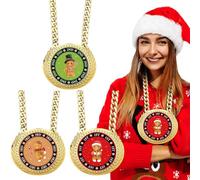 Augacage 3 Pcs Christmas Gingerbread Man Medals Champ Chain Trophy 6.1 × 5.31 Inches Jumbo Gingerbread Man Award 1st 2nd 3rd Prizes for Women Men Family Xmas Competition Party Decoration Prize Gift