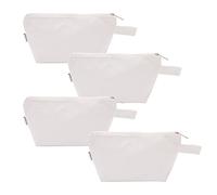 Augbunny 100% Cotton 16oz Heavy Duty Multi-Purpose Canvas Zipper Cosmetics Makeup Travel Toiletry Organizing Pouch 4-Pack