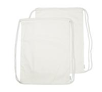 Augbunny 100% Cotton Canvas Drawstring Backpack Gym Sack pack 2-Pack (White, Small)