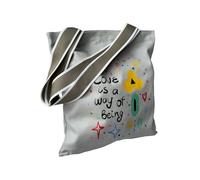 Augbunny 100% Cotton Canvas Positive Energy Inspirational Patterns Shopping Bag Multi Purpose Grocery Tote Bag