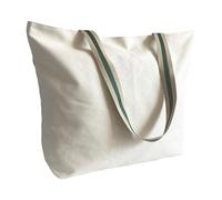 Augbunny 16OZ 100% Cotton Canvas Fashion Zipper Closure Lined Reusable Grocery Shopping Beach Casual Multi Purpose Tote X-Large