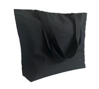 Augbunny 16OZ 100% Cotton Canvas Fashion Zipper Closure Lined Reusable Grocery Shopping Beach Casual Multi Purpose Tote X-Large