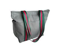 Augbunny 16OZ 100% Cotton Canvas Lined Grocery Shopping Diaper Bag Zipper Closure Beach Casual Multi Purpose Tote, Dark Grey, XL
