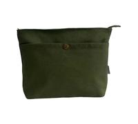 Augbunny 16OZ 100% Cotton Canvas Multi-purpose Lined Zipper Closure Makeup Cosmetic Bag Travel Toiletory Organizing Pouch, Green, Large