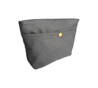 Augbunny 16OZ 100% Cotton Canvas Multi-purpose Lined Zipper Closure Makeup Cosmetic Bag Travel Toiletory Organizing Pouch, Dark Gray, Small