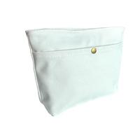 Augbunny 16OZ 100% Cotton Canvas Multi-purpose Lined Zipper Closure Makeup Cosmetic Bag Travel Toiletory Organizing Pouch, Cream, L