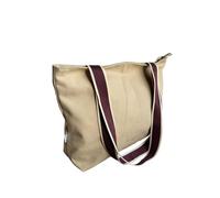 Augbunny 16OZ 100% Cotton Durable Large Multi Purpose Canvas Zipper Closure Lined Reusable Grocery Beach Diaper Casual Tote