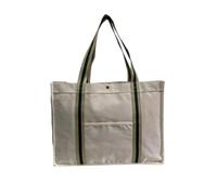 Augbunny 16OZ Canvas Lined Shopping Grocery Tote Multi Purpose Beach Bags Diaper Bag, White, XXL