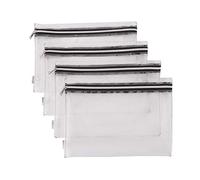 Augbunny Clear Vinyl Zipper Multi-purpose Waterproof Office Home Supply Organizers toiletry Pouch Tool Bag 4-pack, XL