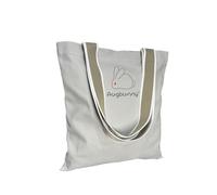 Augbunny Cotton Canvas Aesthetic Rabbit Logo Grocery Shopping Tote Multi Purpose Shoulder Bag With Internal Pocket