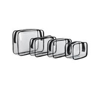 Augbunny Multi-Purpose Water Resisitant Clear PVC Makeup Bag Toiletry Bag with Single-Ended Zipper Closure 4-Pack