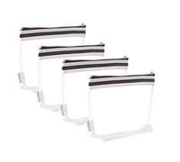 Augbunny Multi-Purpose Waterproof Clear Vinyl Zippered Toiletry Cosmetics Makeup Pouch with French Tape 4-Pack