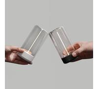 AUGE LIGHT Minimalist Tabe Lamp Mini Cordless and Rechargeable Desk Lamps with Breathing Effect 3 Levels Brightness Touch Control Ambient Light Unique Gifts Ideal for Men/Dad/Him 2 Packs (Gray+White)