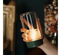 AUGE LIGHT Mini Minimalist Table Lamp Cordless Lamp Rechargeable Table Lamp Portable Nightstand Lamps Desk Lamps for Home Office Unique Ambient Light Mood Lighting for Desk Decor Beside(Dark Green)