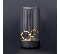 AUGE LIGHT Mini Minimalist Table Lamp Cordless Lamp Rechargeable Table Lamp Portable Nightstand Lamps Desk Lamps for Home Office Unique Ambient Light Mood Lighting for Desk Decor Beside(Dark Gray)