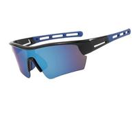 AUGEN By Visions India Mirrored Wrap Around Sports Sunglasses for Cycling Cricket Riding Trekking Full Coverage UV 400 Protection Unisex (158), C5, Large