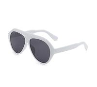 AUGEN By Visions India Unisex Retro Vintage Abstract UV400 Protected Sunglasses Large (105), White, Large